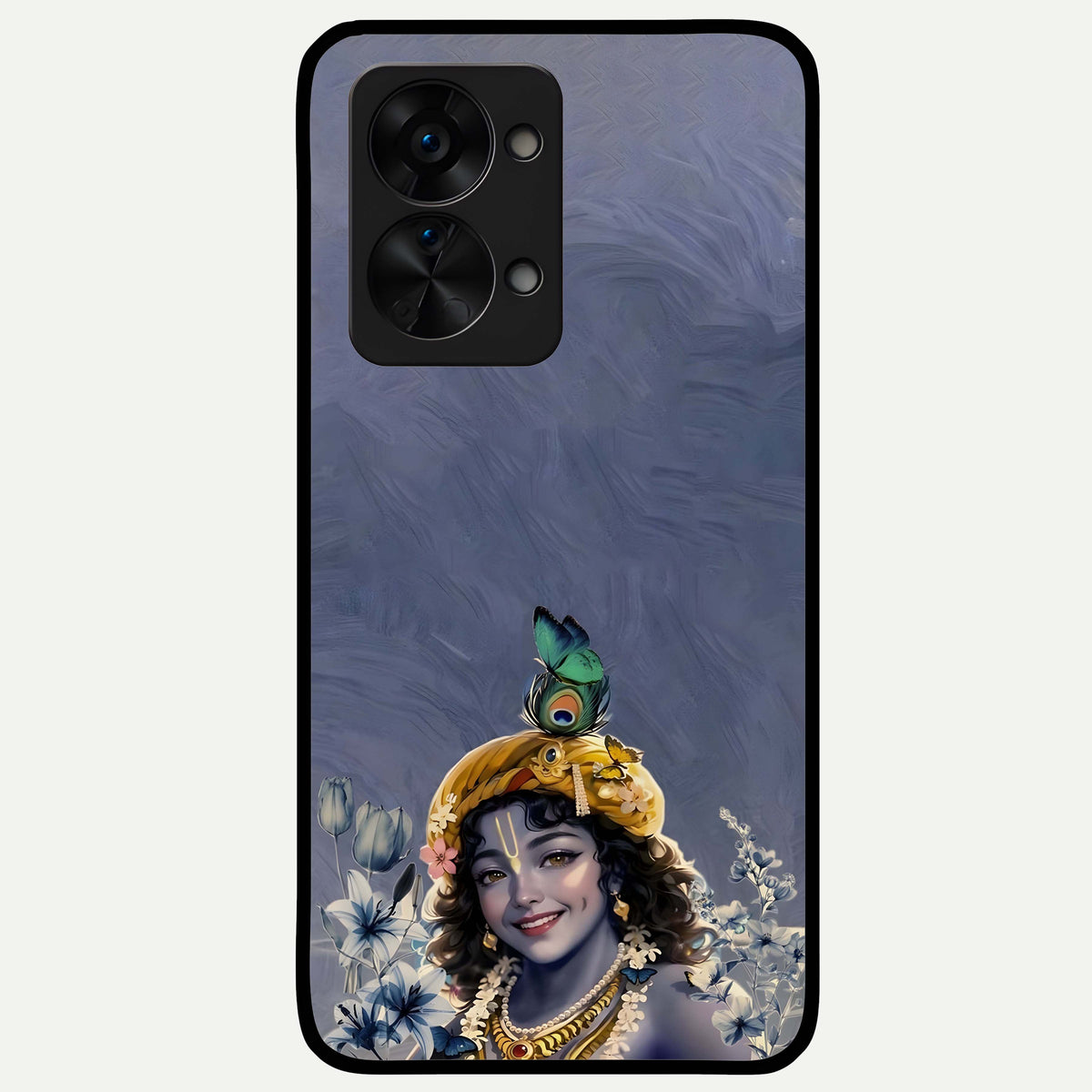  Lord Krishna Glass Case For OnePlus Nord 2T back cover – full design glossy printed glass finish