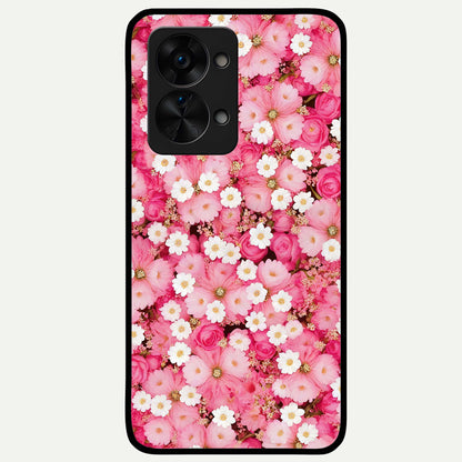  Pink Daisy Bliss Glass Case For OnePlus Nord 2T back cover – full design glossy printed glass finish