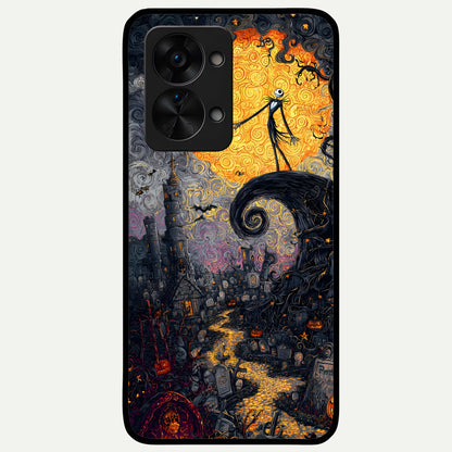  Pumpkin Moonlight Tale Glass Case For OnePlus Nord 2T back cover – full design glossy printed glass finish