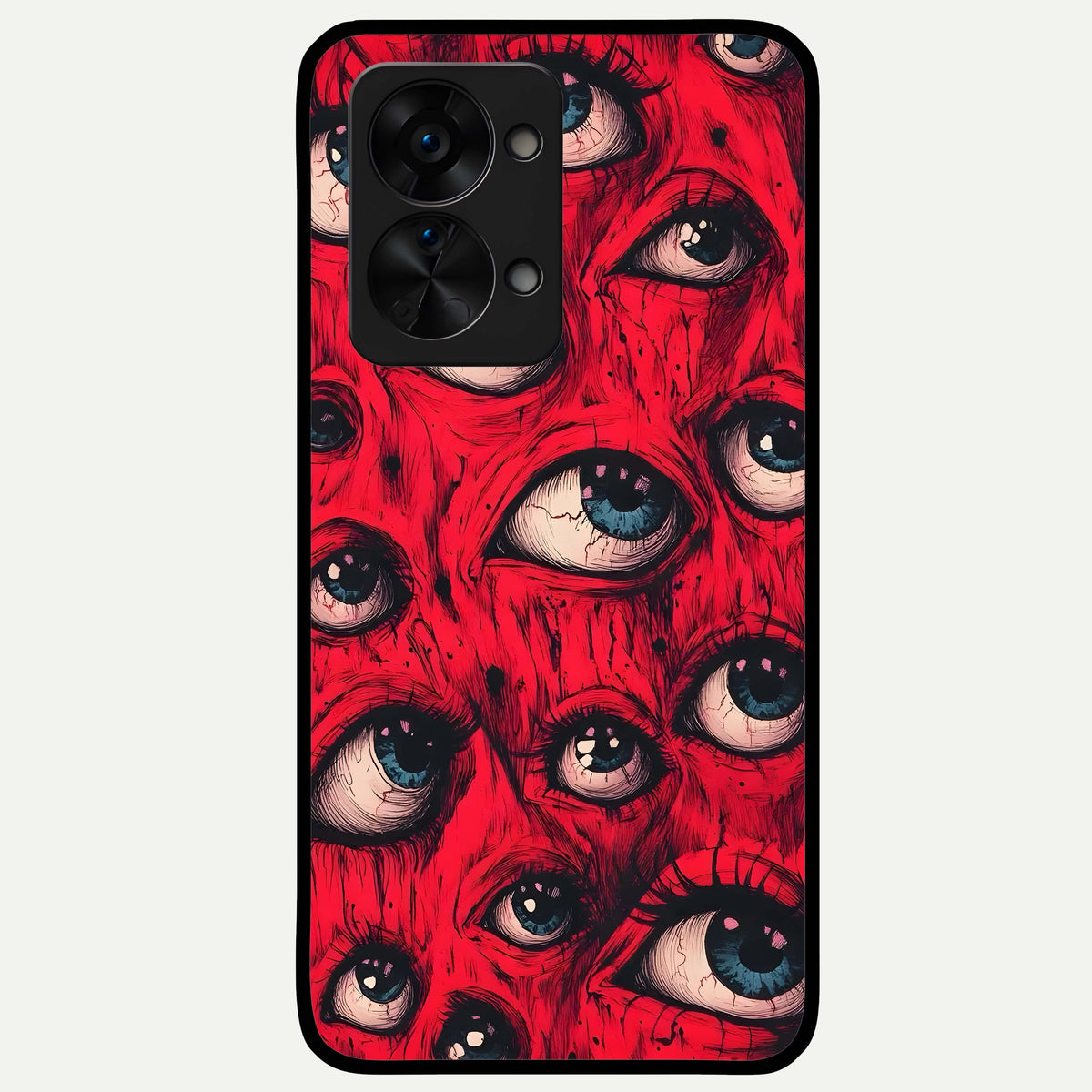  Red Eyes Pattern Glass Case For OnePlus Nord 2T back cover – full design glossy printed glass finish
