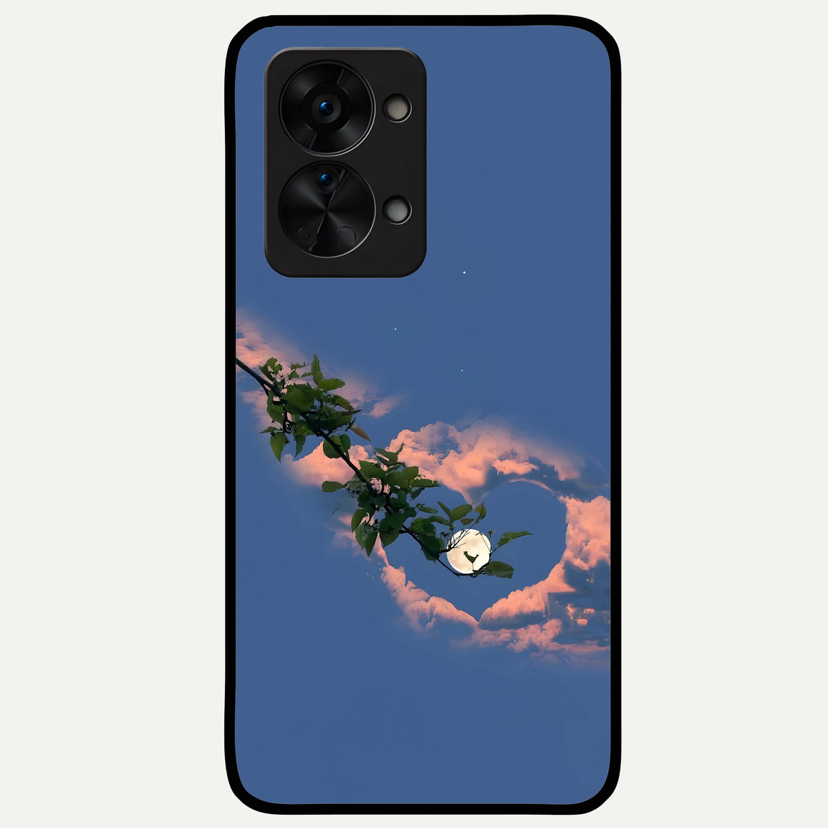  Sky Under Tree Glass Case For OnePlus Nord 2T back cover – full design glossy printed glass finish