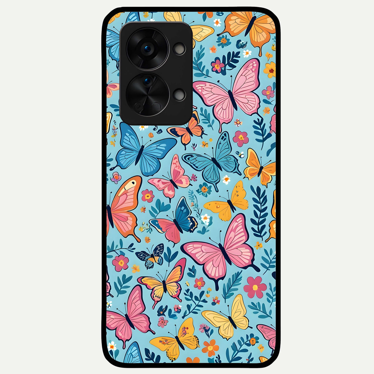  Spring Wing Garden Glass Case For OnePlus Nord 2T back cover – full design glossy printed glass finish
