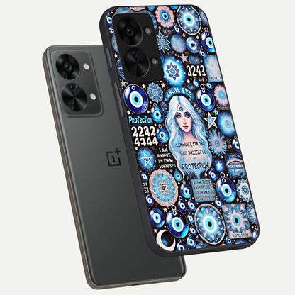  Angel Aura Shield phone case For OnePlus Nord 2T showing premium glass back cover with detailed artwork