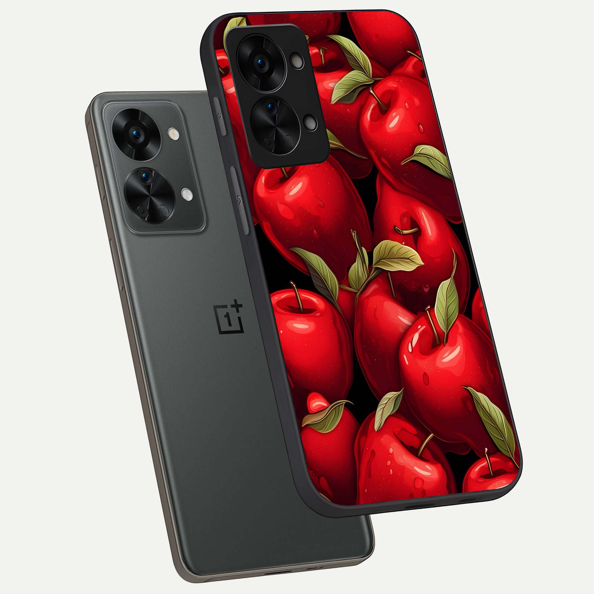  Apple Pattern phone case For OnePlus Nord 2T showing premium glass back cover with detailed artwork