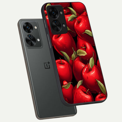  Apple Pattern phone case For OnePlus Nord 2T showing premium glass back cover with detailed artwork