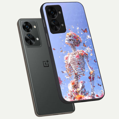  Bloom Beyond Bones phone case For OnePlus Nord 2T showing premium glass back cover with detailed artwork