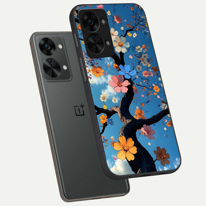  Blossom Dream Sky phone case For OnePlus Nord 2T showing premium glass back cover with detailed artwork