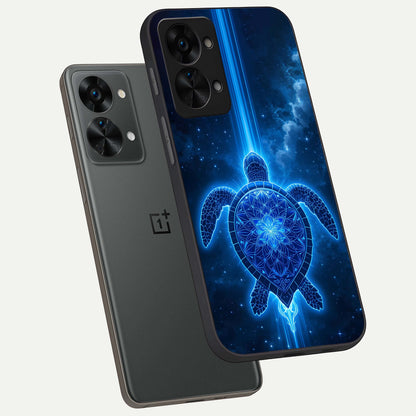 Blue Galaxy Turtle phone case For OnePlus Nord 2T showing premium glass back cover with detailed artwork