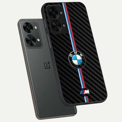  BMW Pattern phone case For OnePlus Nord 2T showing premium glass back cover with detailed artwork