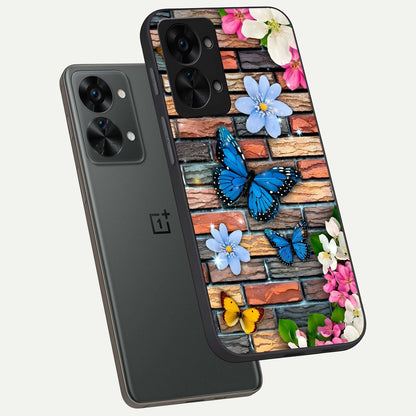  Brick Bloom Flight phone case For OnePlus Nord 2T showing premium glass back cover with detailed artwork