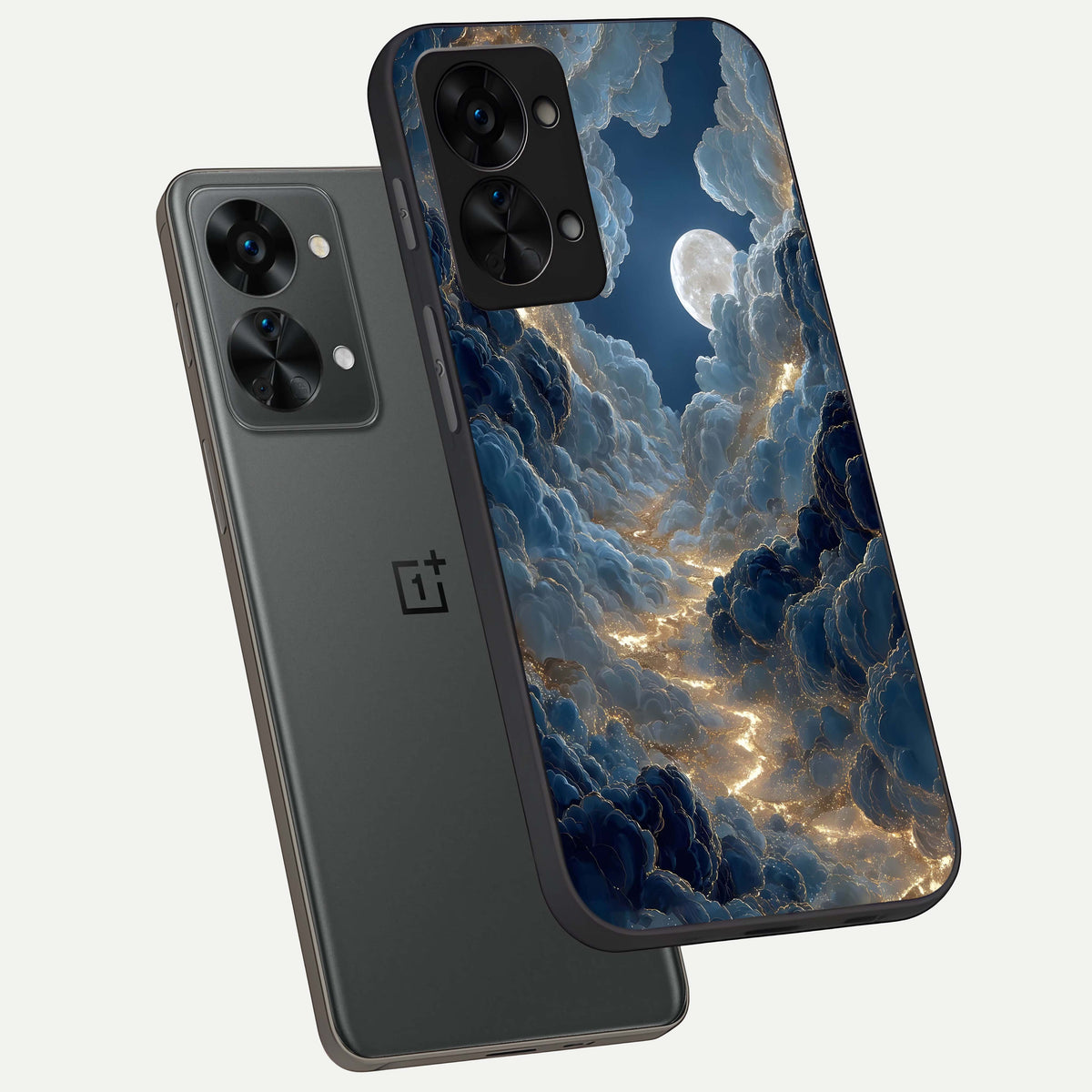  Celestial Cloud Road phone case For OnePlus Nord 2T showing premium glass back cover with detailed artwork