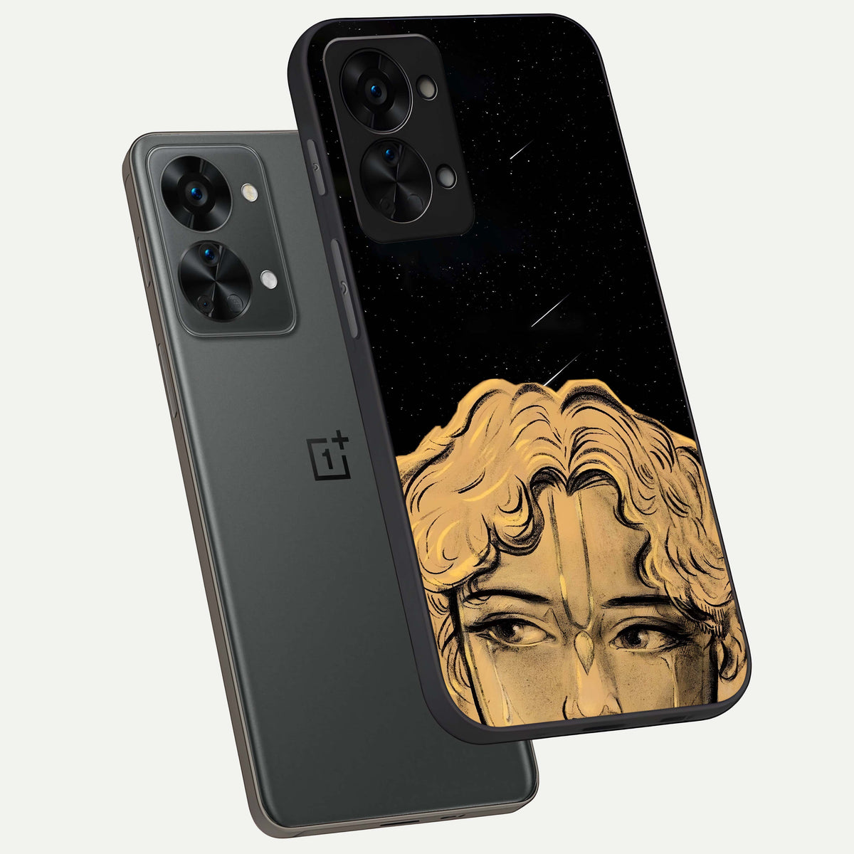  Celestial Gods Plan phone case For OnePlus Nord 2T showing premium glass back cover with detailed artwork