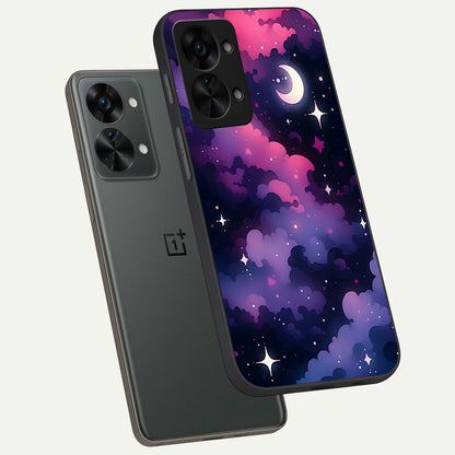  Celestial Moon Magic phone case For OnePlus Nord 2T showing premium glass back cover with detailed artwork