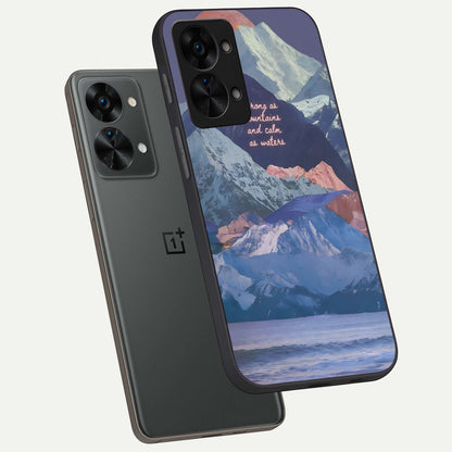  Celestial Mountain Calm phone case For OnePlus Nord 2T showing premium glass back cover with detailed artwork