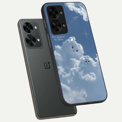  Cloud Bunny Dreams phone case For OnePlus Nord 2T showing premium glass back cover with detailed artwork