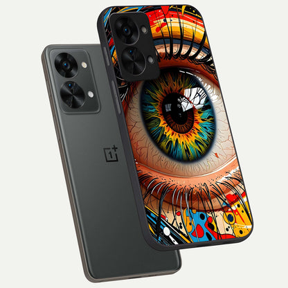  Colorful Eye phone case For OnePlus Nord 2T showing premium glass back cover with detailed artwork