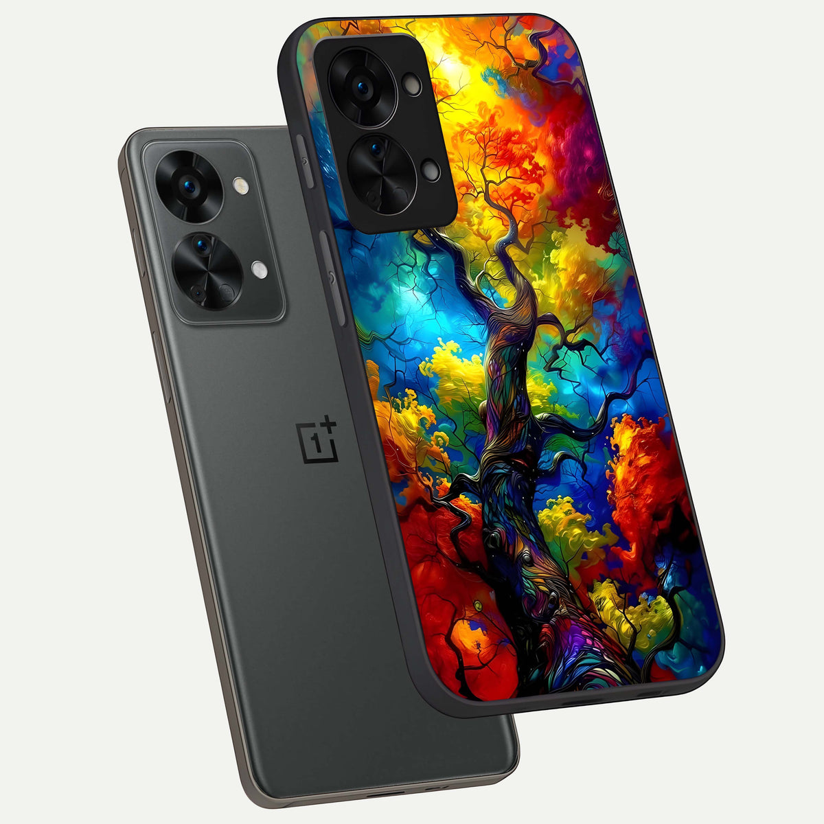  Colorful Soda Bottles phone case For OnePlus Nord 2T showing premium glass back cover with detailed artwork