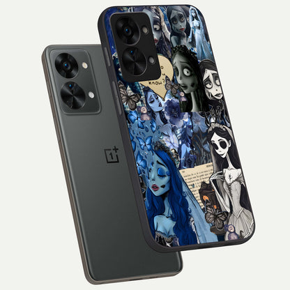  Corpse Bride Posters phone case For OnePlus Nord 2T showing premium glass back cover with detailed artwork