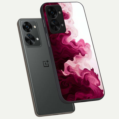  Crimson Wave Flow phone case For OnePlus Nord 2T showing premium glass back cover with detailed artwork
