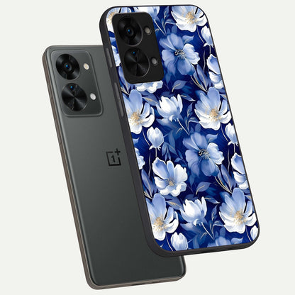  Cute Floral Patterns phone case For OnePlus Nord 2T showing premium glass back cover with detailed artwork