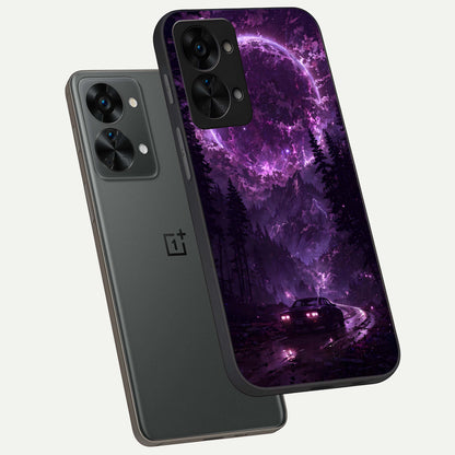  Eternal Cosmic Drive phone case For OnePlus Nord 2T showing premium glass back cover with detailed artwork