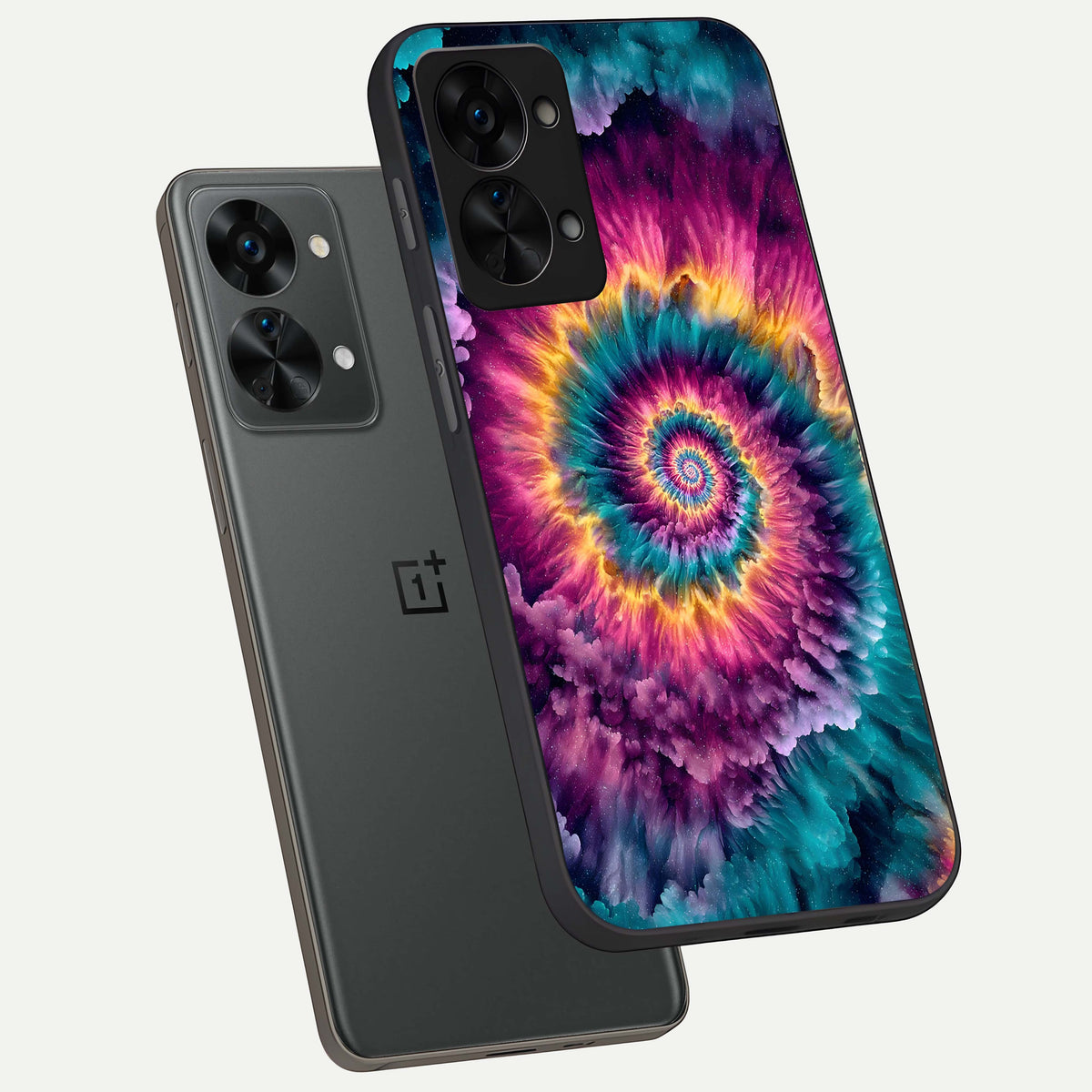  Galactic Spiral Burst phone case For OnePlus Nord 2T showing premium glass back cover with detailed artwork