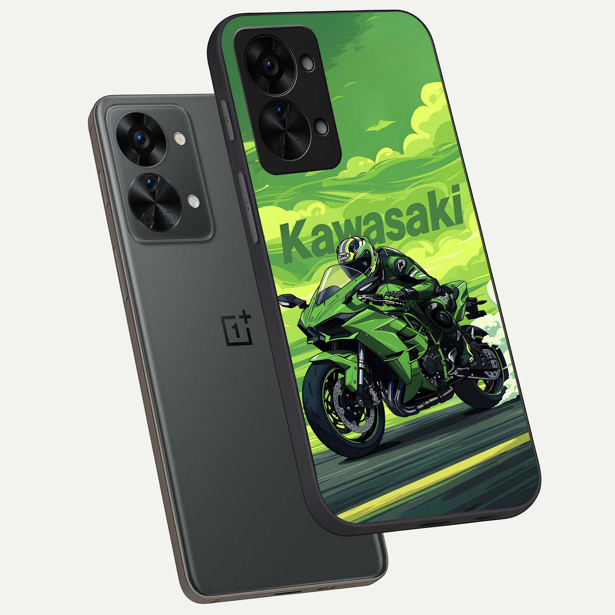 Greenery Sky phone case For OnePlus Nord 2T showing premium glass back cover with detailed artwork