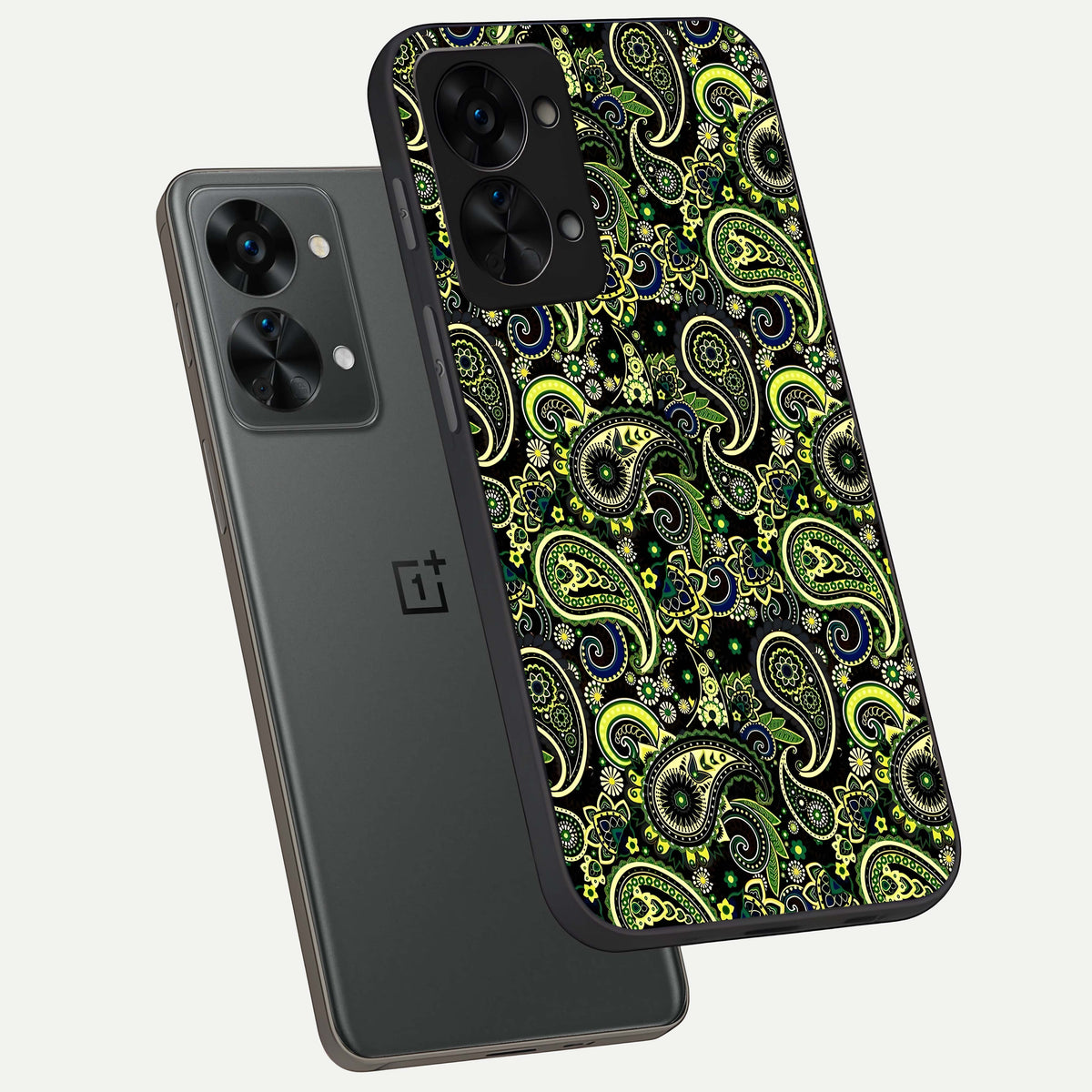  Green Lemon phone case For OnePlus Nord 2T showing premium glass back cover with detailed artwork