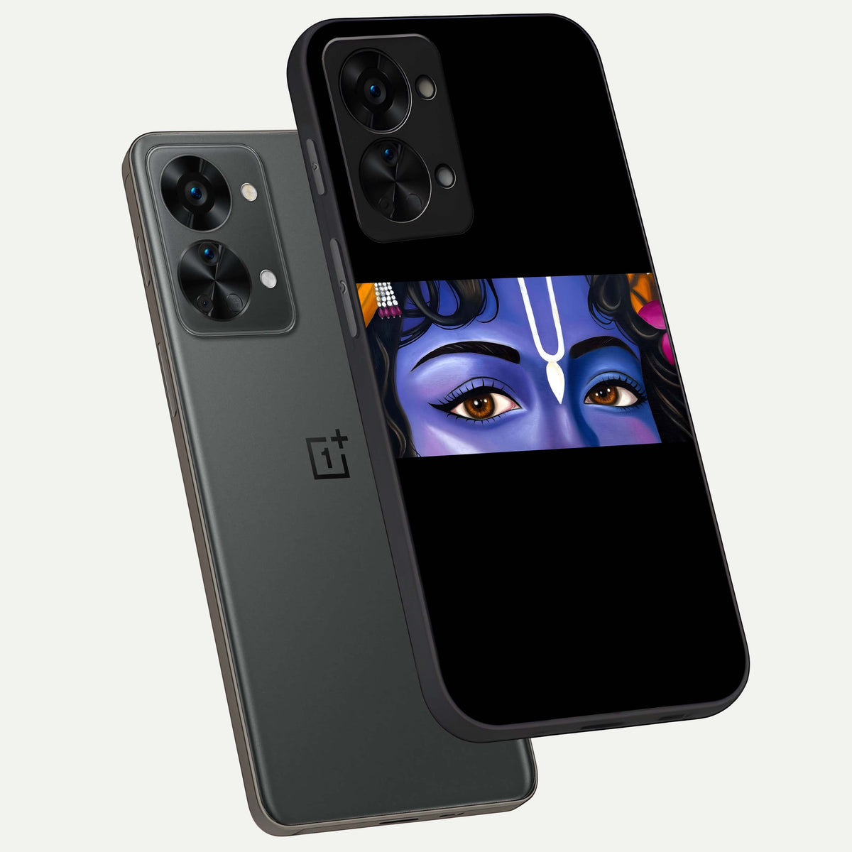  Krishna Eye phone case For OnePlus Nord 2T showing premium glass back cover with detailed artwork