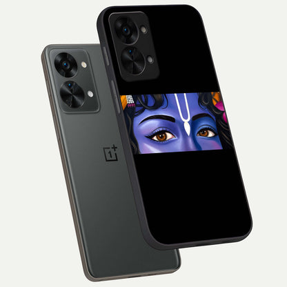  Krishna Eye phone case For OnePlus Nord 2T showing premium glass back cover with detailed artwork
