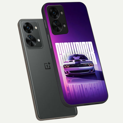  Midnight Muscle Ride phone case For OnePlus Nord 2T showing premium glass back cover with detailed artwork