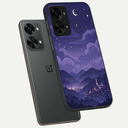  Minimal Night View phone case For OnePlus Nord 2T showing premium glass back cover with detailed artwork