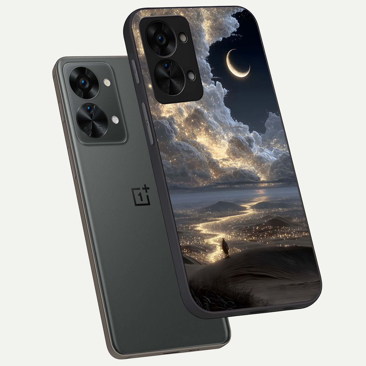  Moonlight Spark Path phone case For OnePlus Nord 2T showing premium glass back cover with detailed artwork
