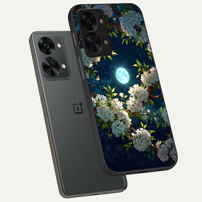  Moonlit Blossom Dream phone case For OnePlus Nord 2T showing premium glass back cover with detailed artwork