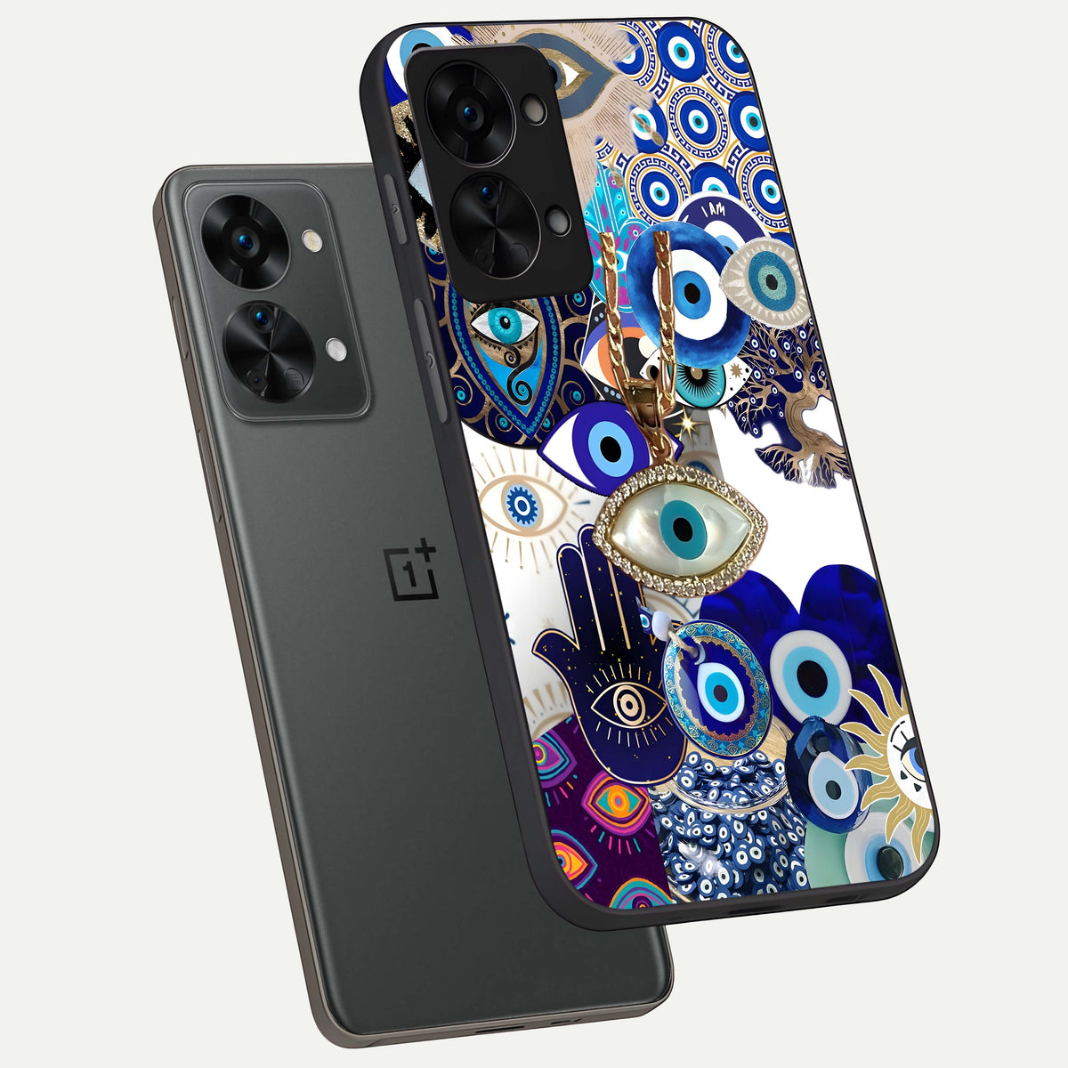  Mystic Charm Eye phone case For OnePlus Nord 2T showing premium glass back cover with detailed artwork