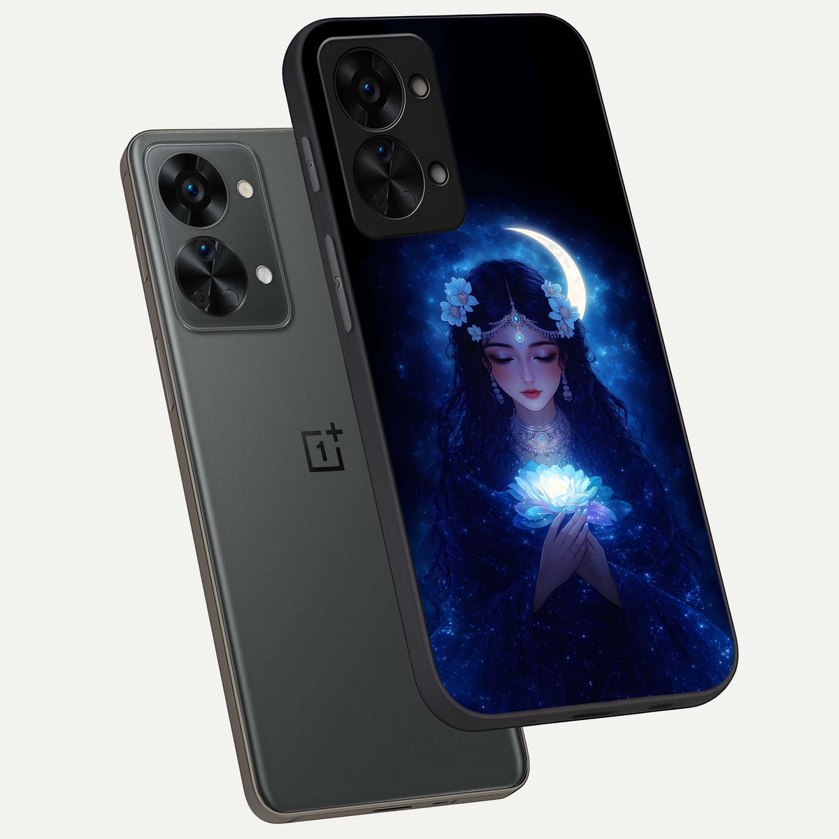  Mystic Moon Queen phone case For OnePlus Nord 2T showing premium glass back cover with detailed artwork