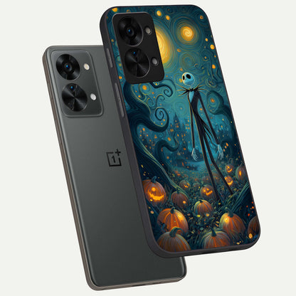  Pumpkin Moonlight Tale phone case For OnePlus Nord 2T showing premium glass back cover with detailed artwork
