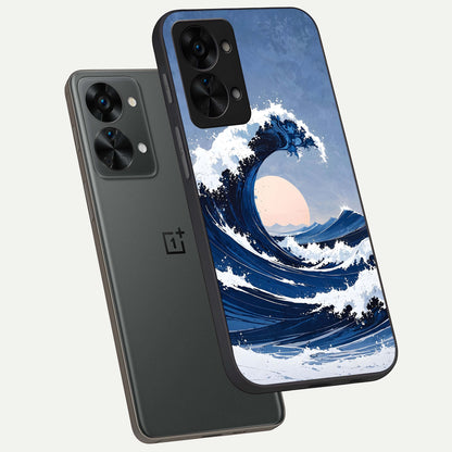  Rising Tide Power phone case For OnePlus Nord 2T showing premium glass back cover with detailed artwork