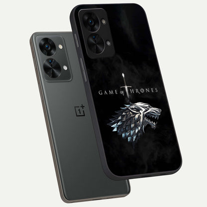  Throne Wolf Legacy phone case For OnePlus Nord 2T showing premium glass back cover with detailed artwork