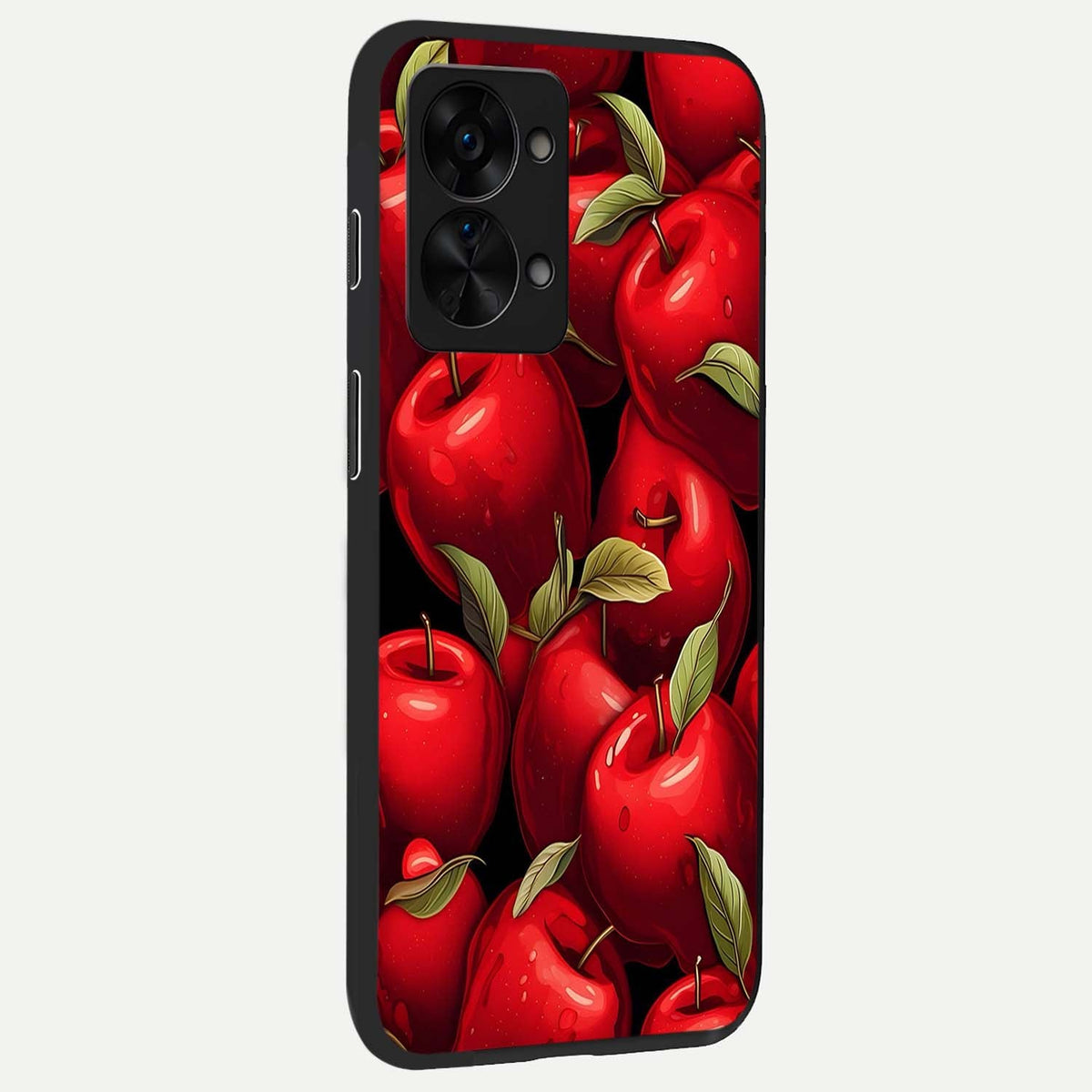  Apple Pattern back cover For OnePlus Nord 2T slim fit glass case with vibrant aesthetic design
