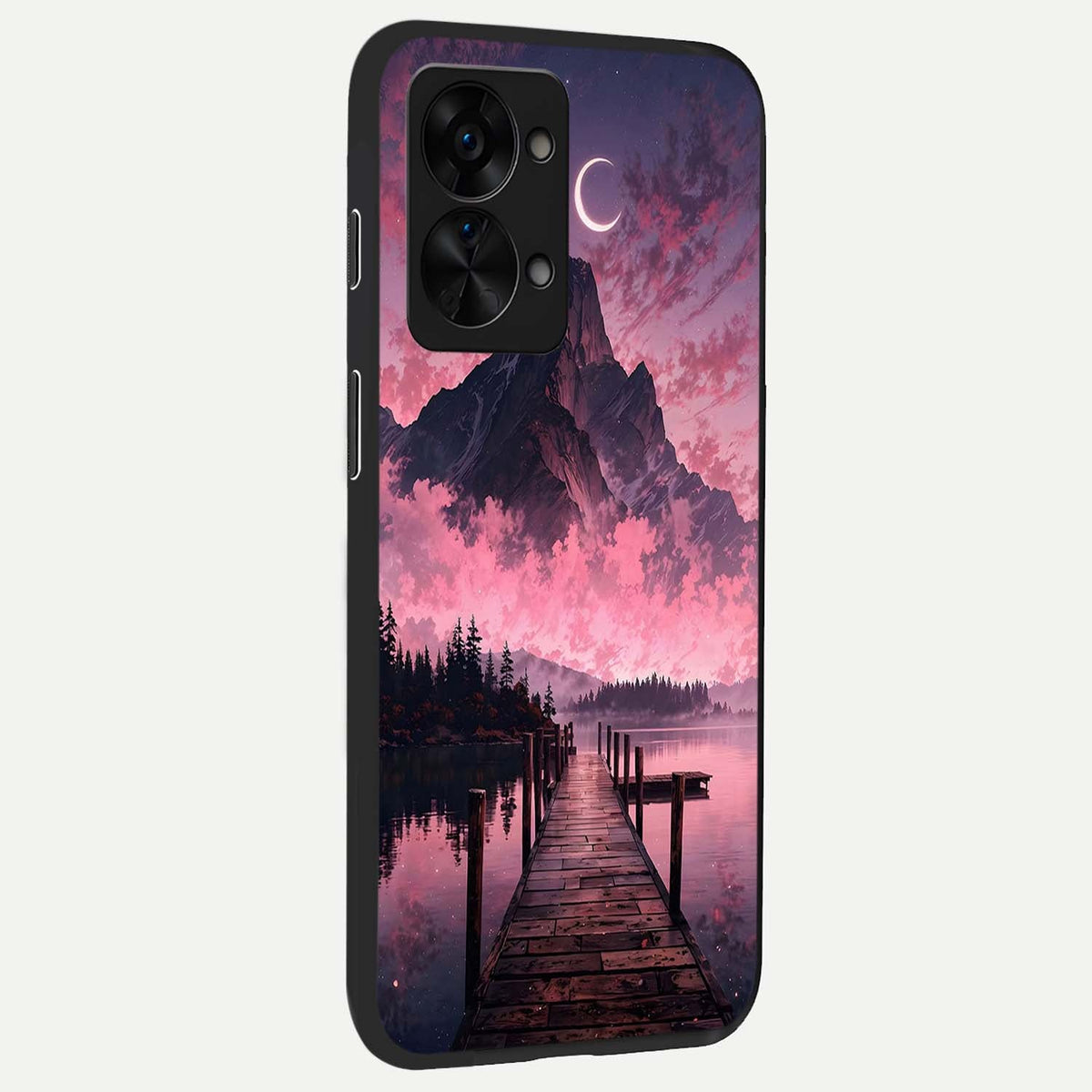  Beautiful Mountain View back cover For OnePlus Nord 2T slim fit glass case with vibrant aesthetic design