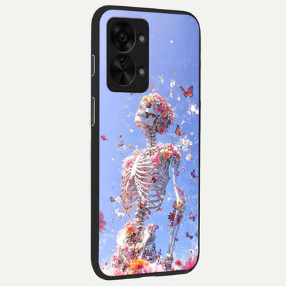  Bloom Beyond Bones back cover For OnePlus Nord 2T slim fit glass case with vibrant aesthetic design