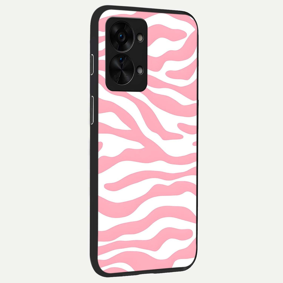  Blush Zebra Flow back cover For OnePlus Nord 2T slim fit glass case with vibrant aesthetic design