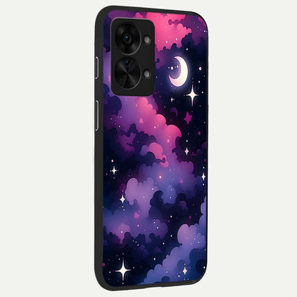  Celestial Moon Magic back cover For OnePlus Nord 2T slim fit glass case with vibrant aesthetic design