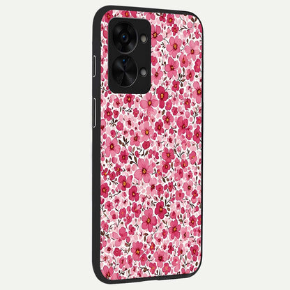  Cherry Blossom Charm back cover For OnePlus Nord 2T slim fit glass case with vibrant aesthetic design