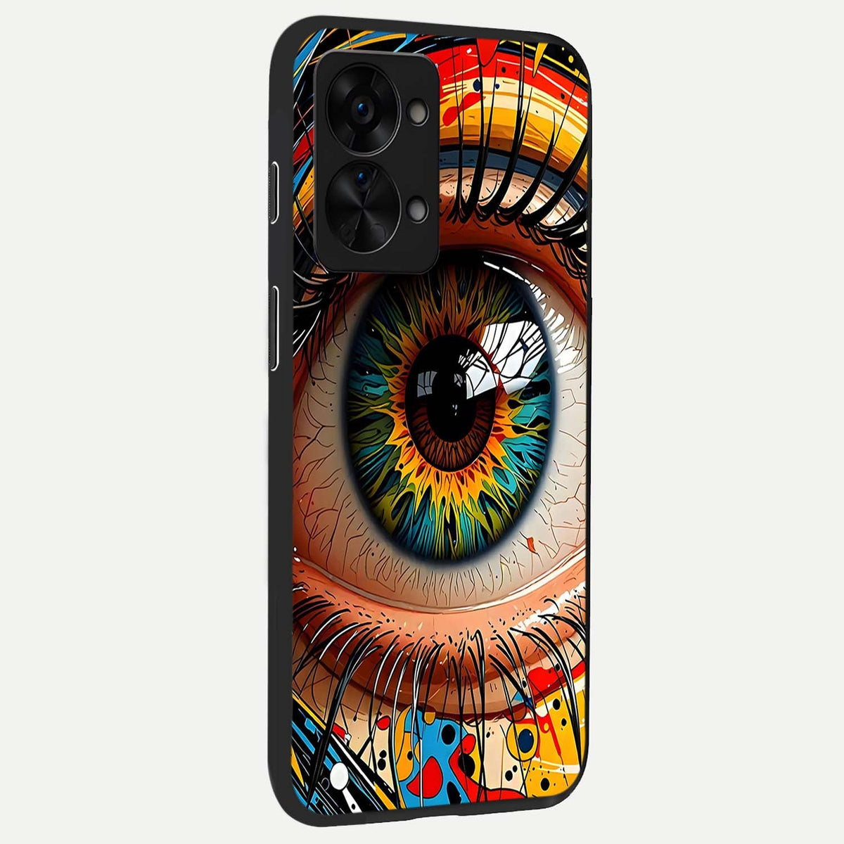  Colorful Eye back cover For OnePlus Nord 2T slim fit glass case with vibrant aesthetic design