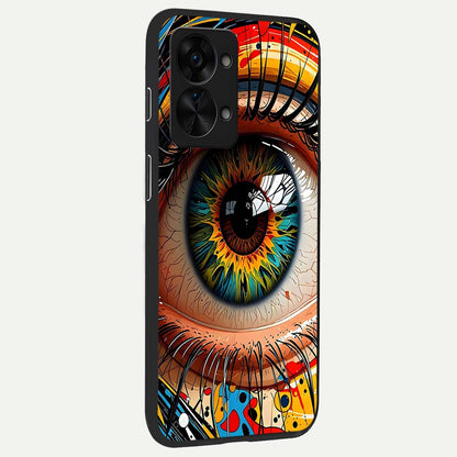  Colorful Eye back cover For OnePlus Nord 2T slim fit glass case with vibrant aesthetic design