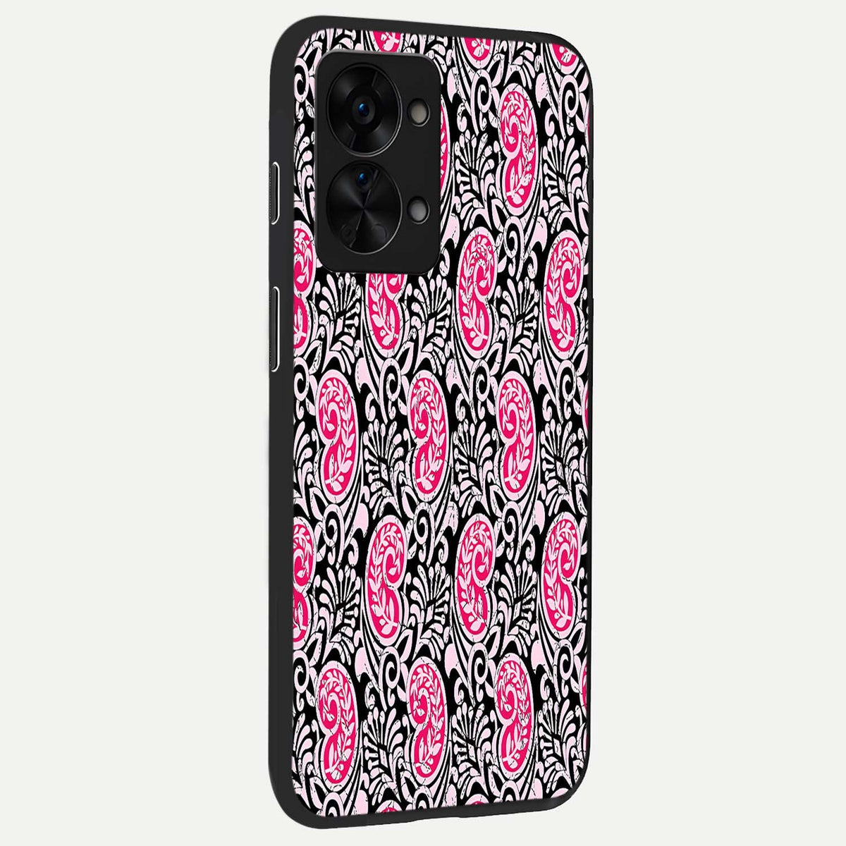  Crimson Paisley Charm back cover For OnePlus Nord 2T slim fit glass case with vibrant aesthetic design