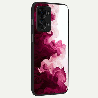  Crimson Wave Flow back cover For OnePlus Nord 2T slim fit glass case with vibrant aesthetic design