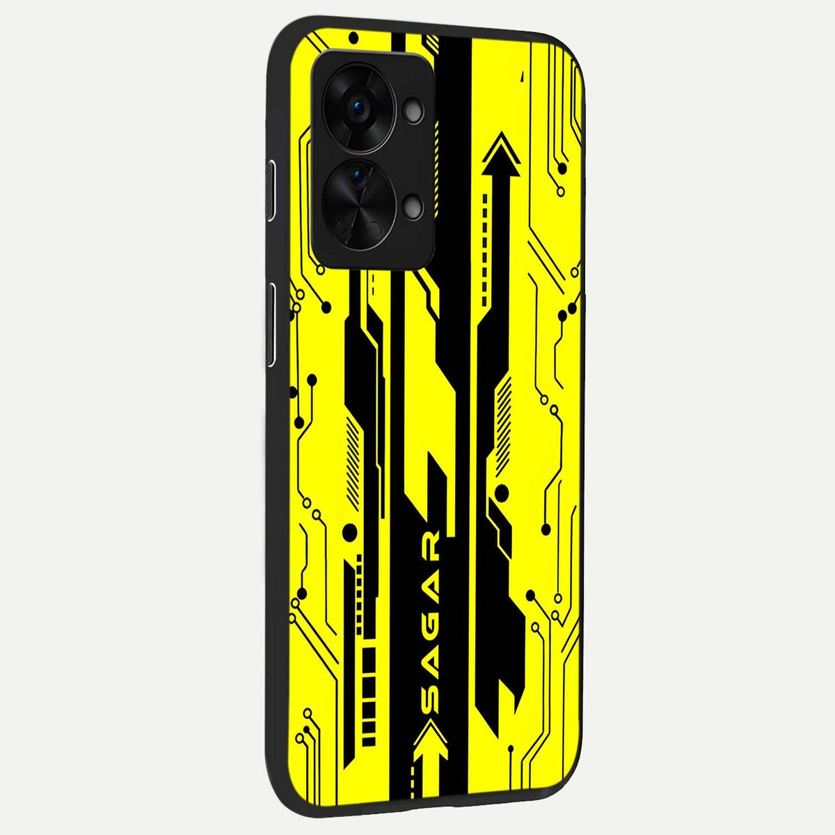  Electric Pulse CYBERPUNK Custom Name back cover For OnePlus Nord 2T slim fit glass case with vibrant aesthetic design